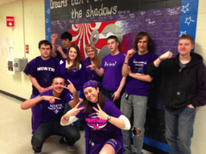 Students on Purple Peace Day